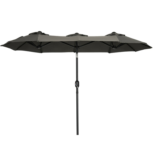 Garden parasol - Adjustable tilt, 285x147cm, Grey
