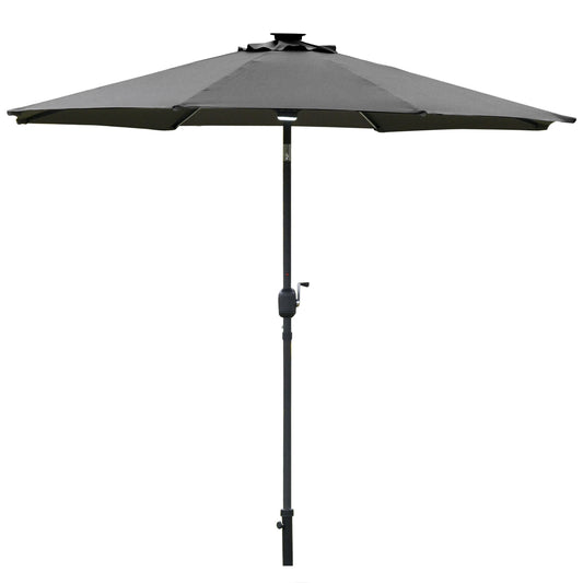 Garden umbrella with Solar LED light - dark grey, 270cm