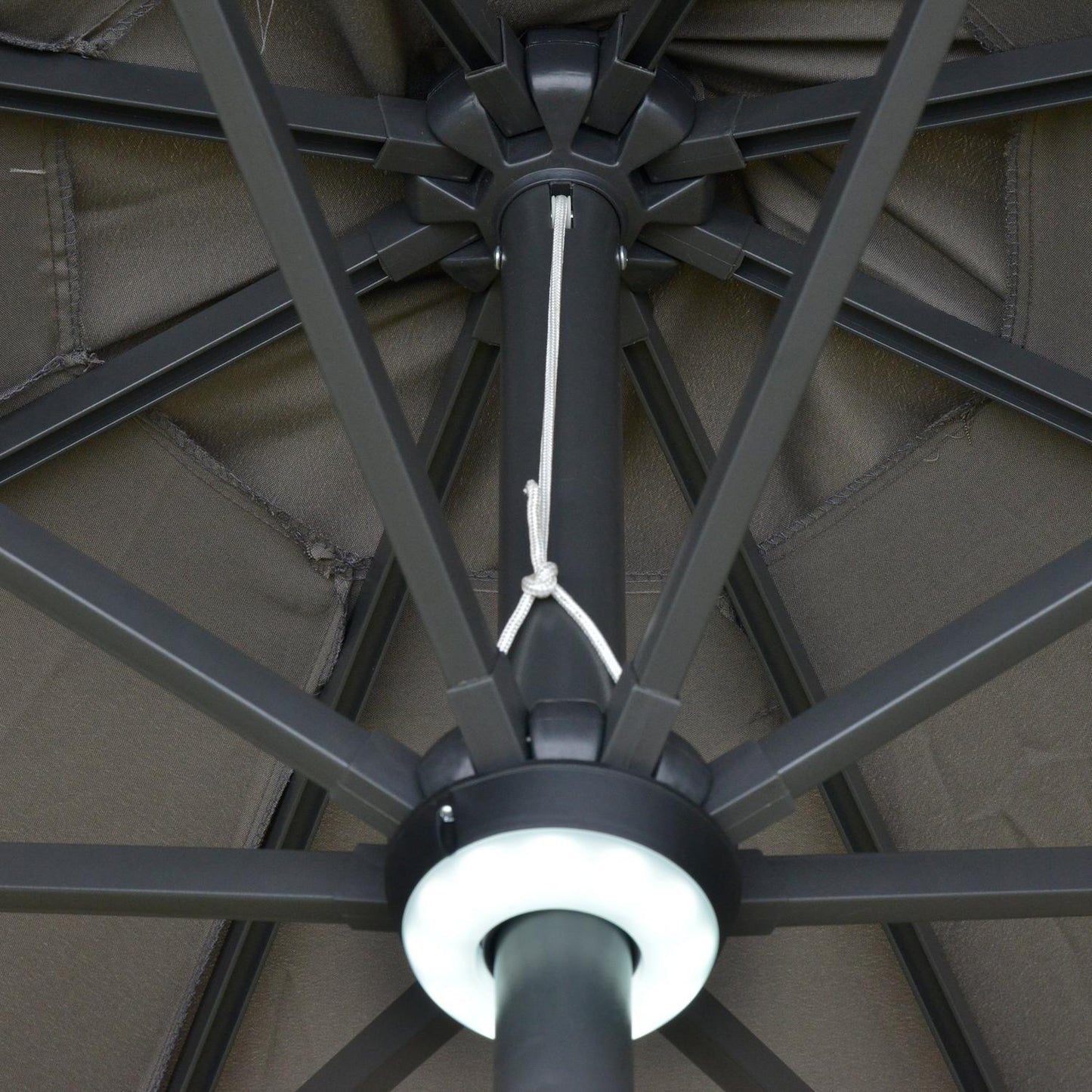 Garden umbrella with Solar LED light - dark grey, 270cm