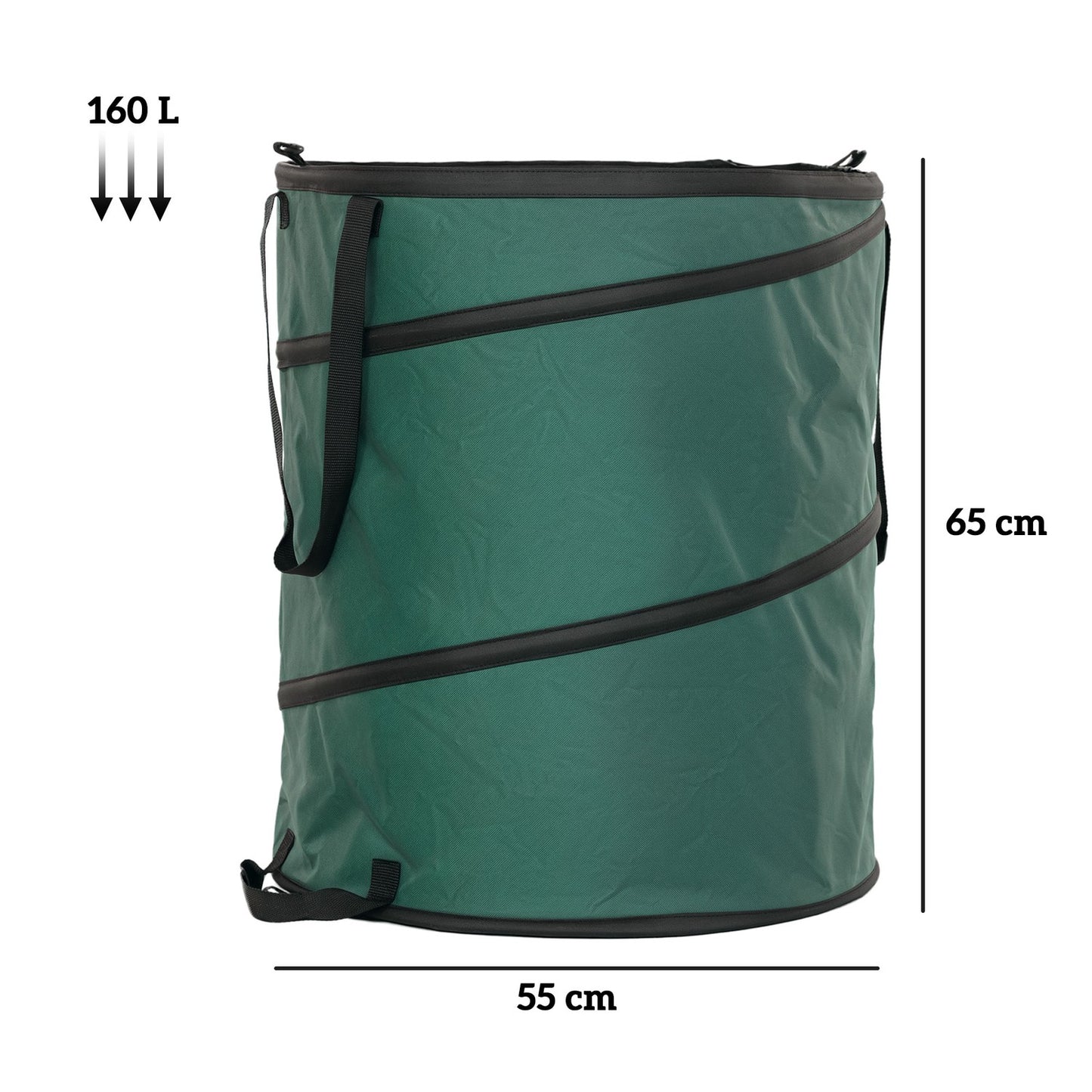 Waterproof 160L garden waste bags with zipper and handle