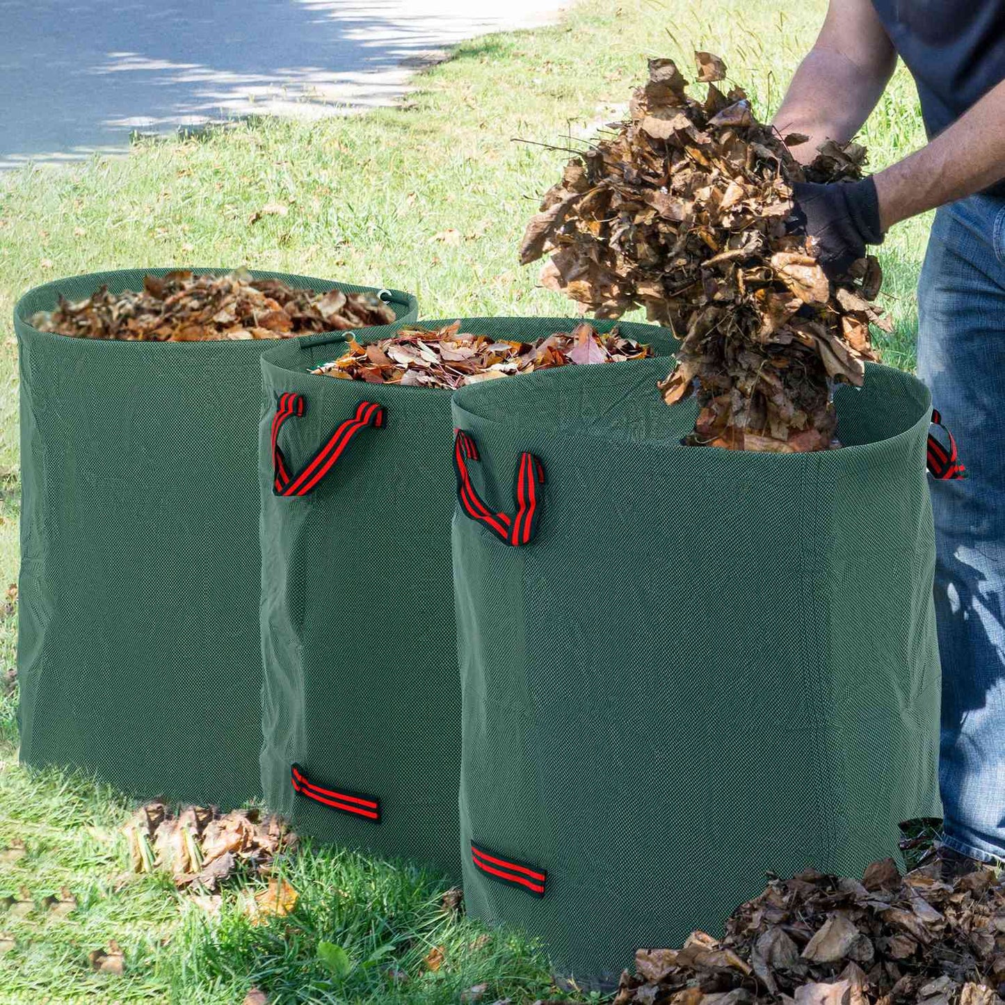 Waterproof stand-alone garden waste bags, 3-pack 272L