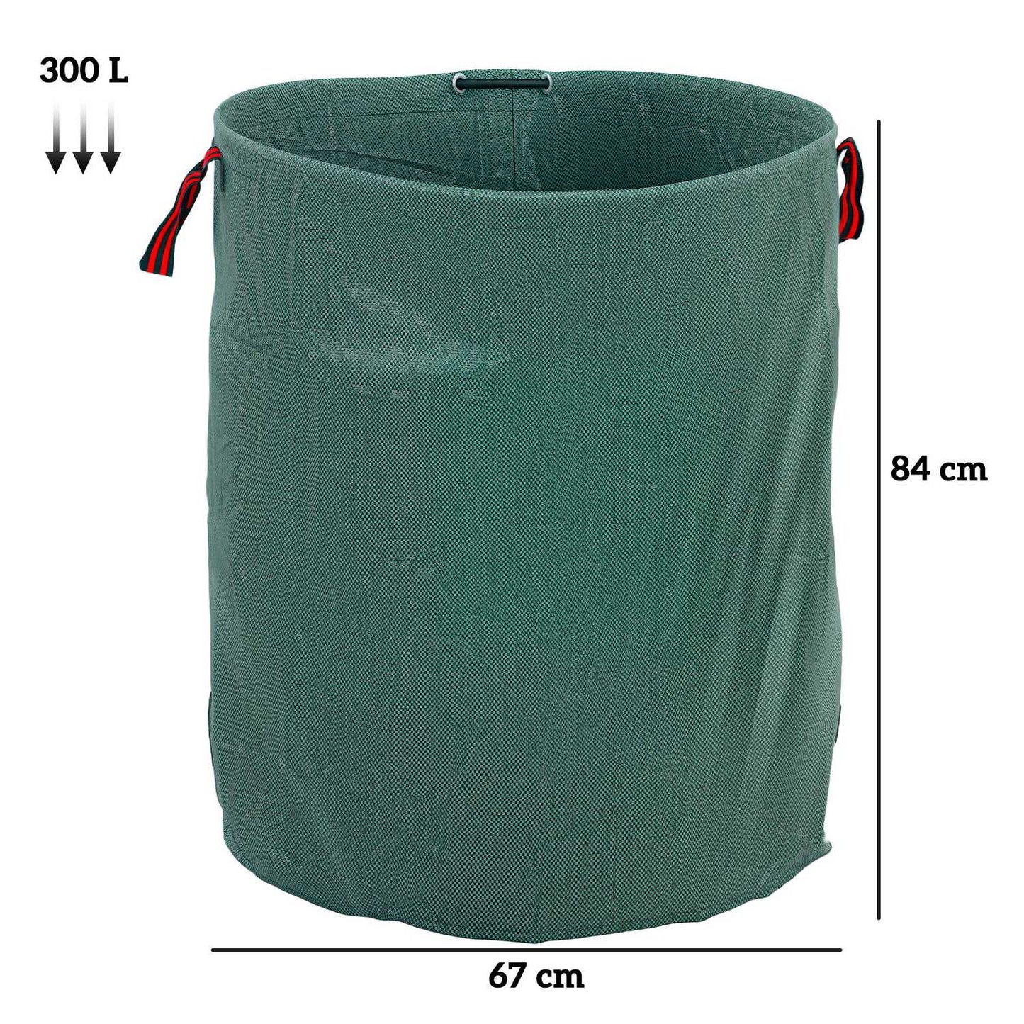Waterproof 3x300L garden waste bags with handles