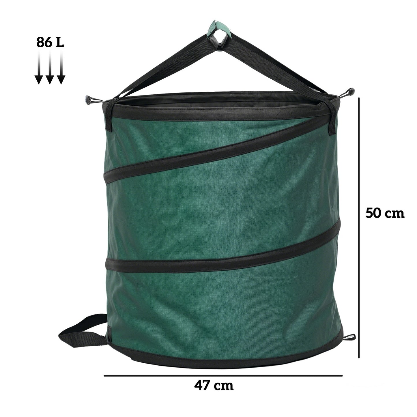 Garden waste bags 4x86L - Waterproof, Zipper lid, Reusable