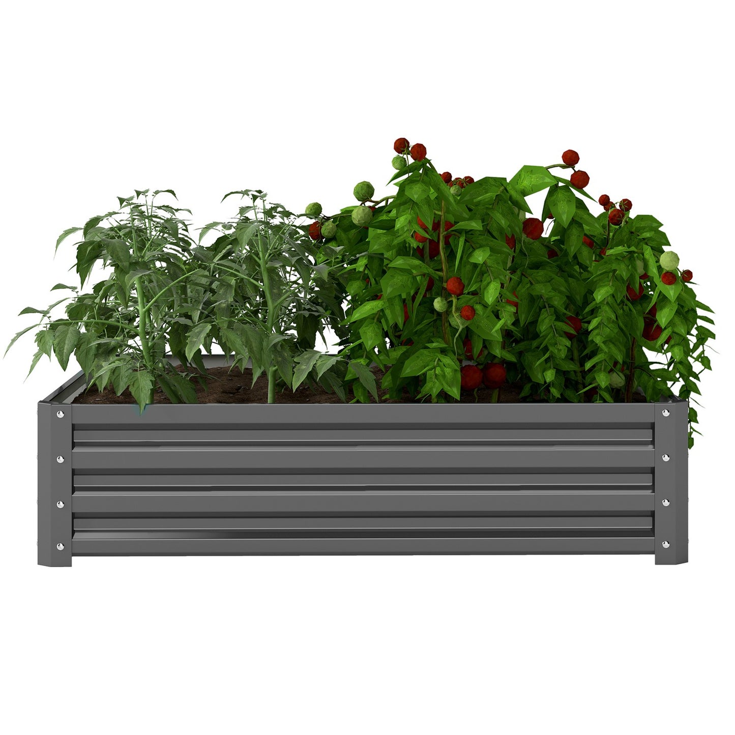Steel Planter Box, Light Grey, 120 x 120 x 30 cm
