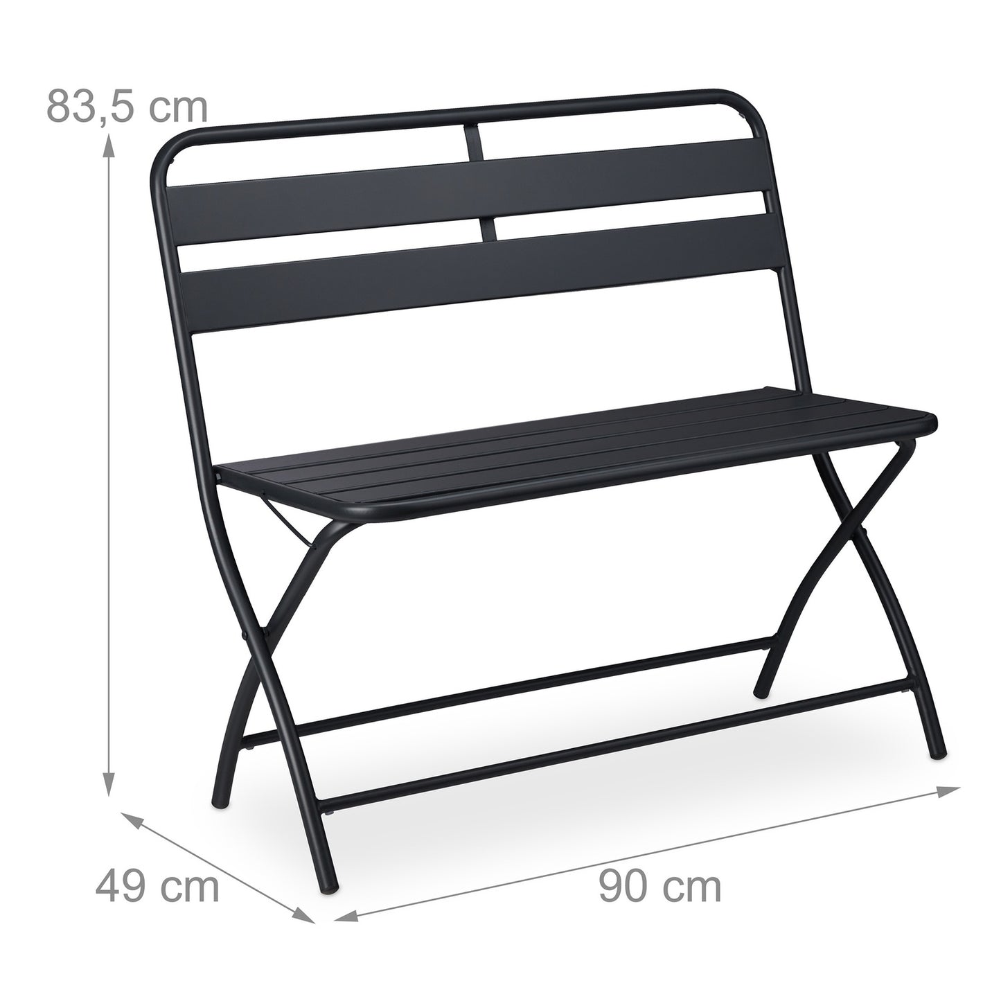 Garden bench foldable 2-seater