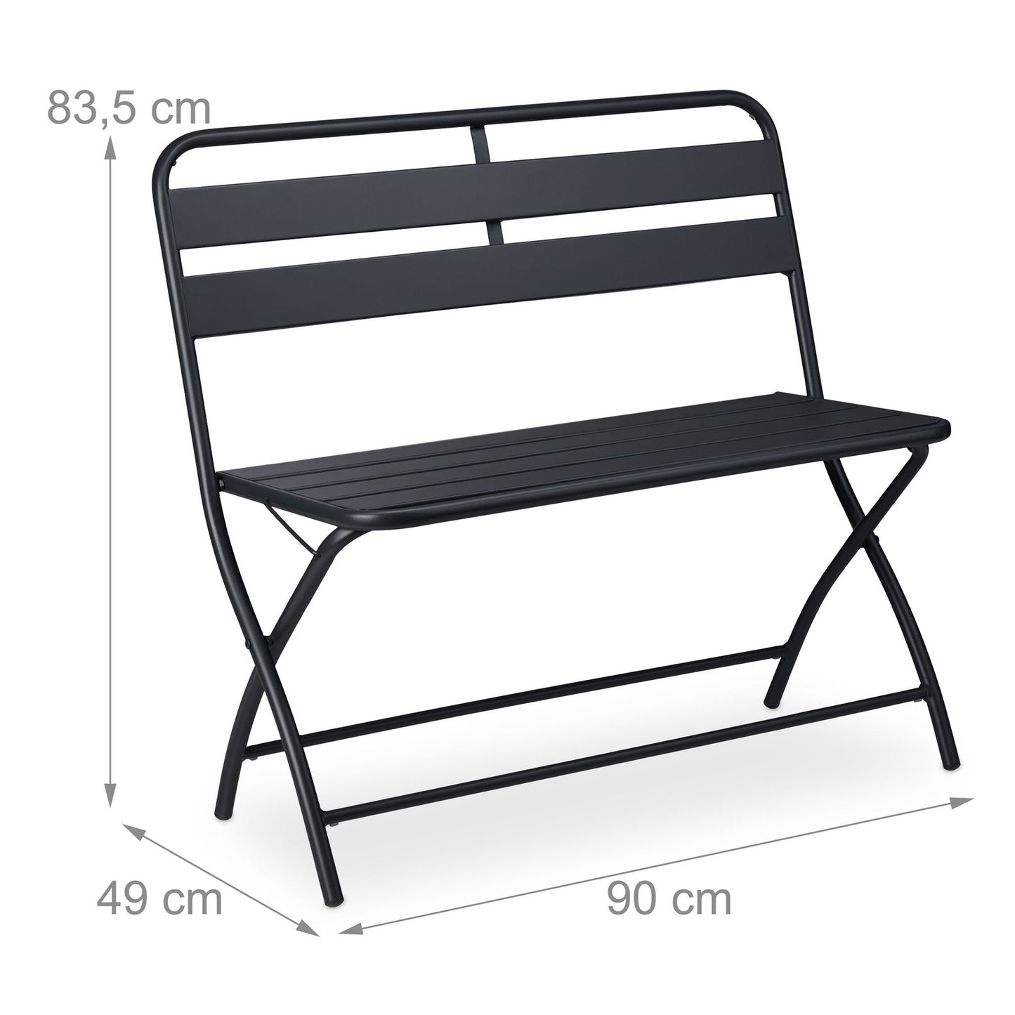 Garden bench foldable 2-seater