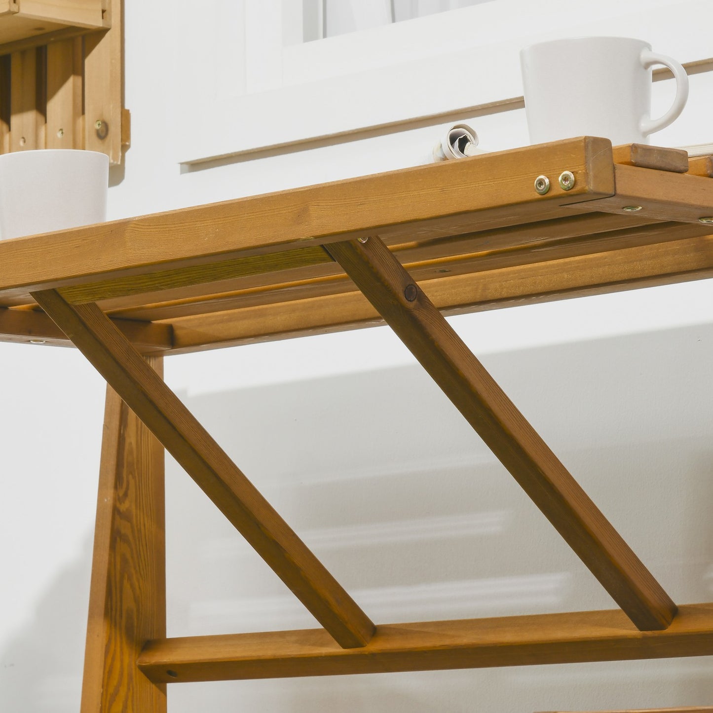 Weather-resistant 2-in-1 garden bench in teak-look larch
