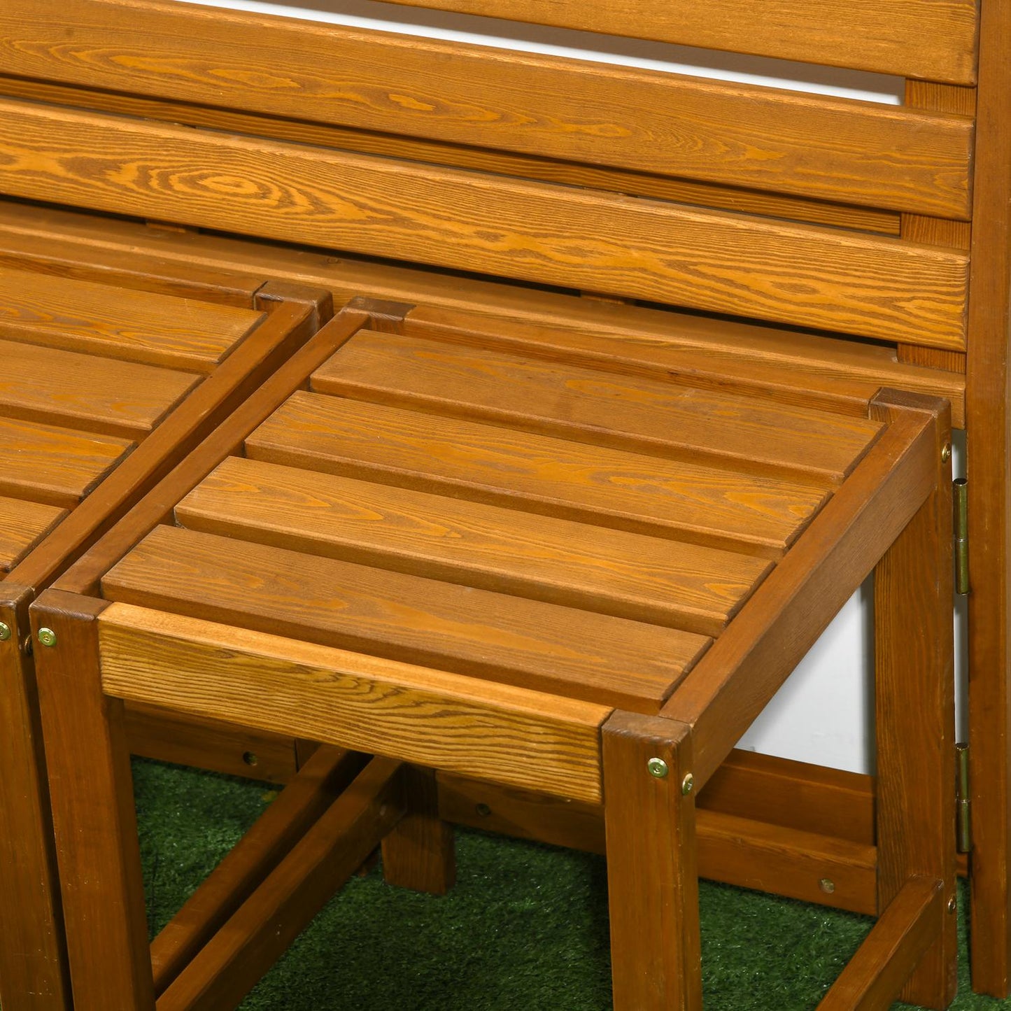 Weather-resistant 2-in-1 garden bench in teak-look larch