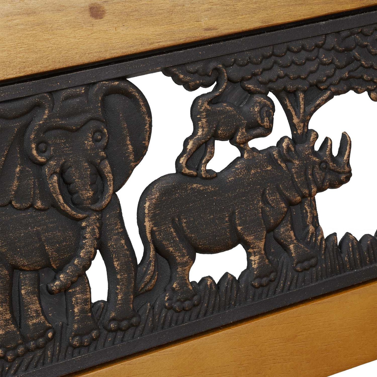 Garden bench for children with animal motifs