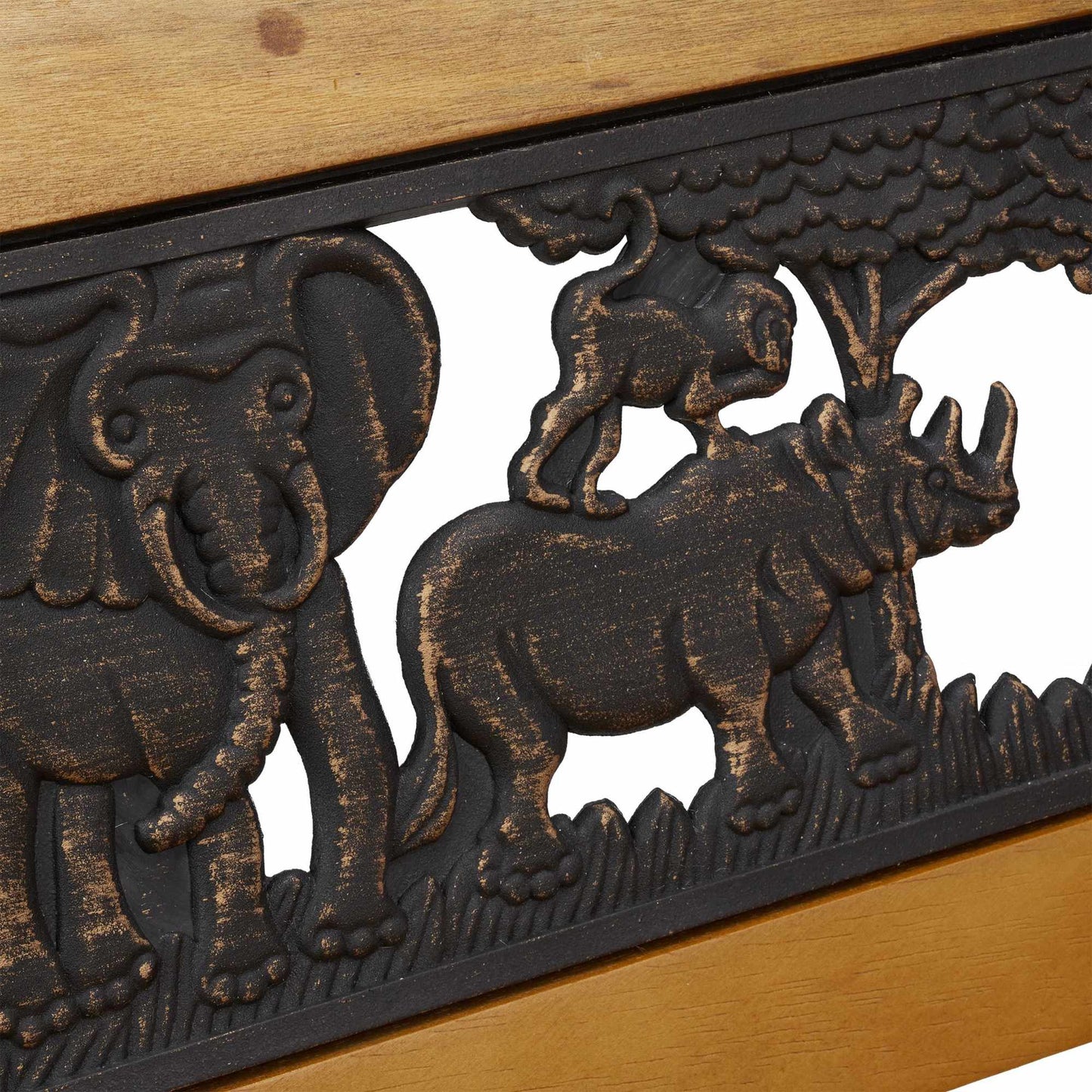 Garden bench for children with animal motifs