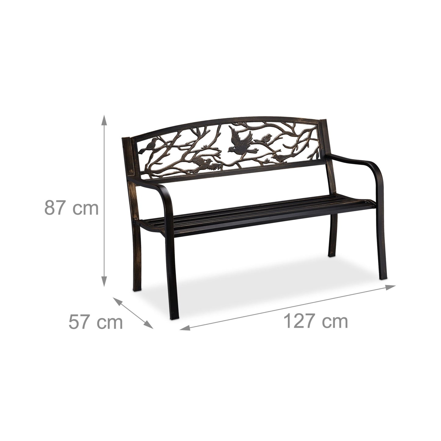 Garden bench in bird design