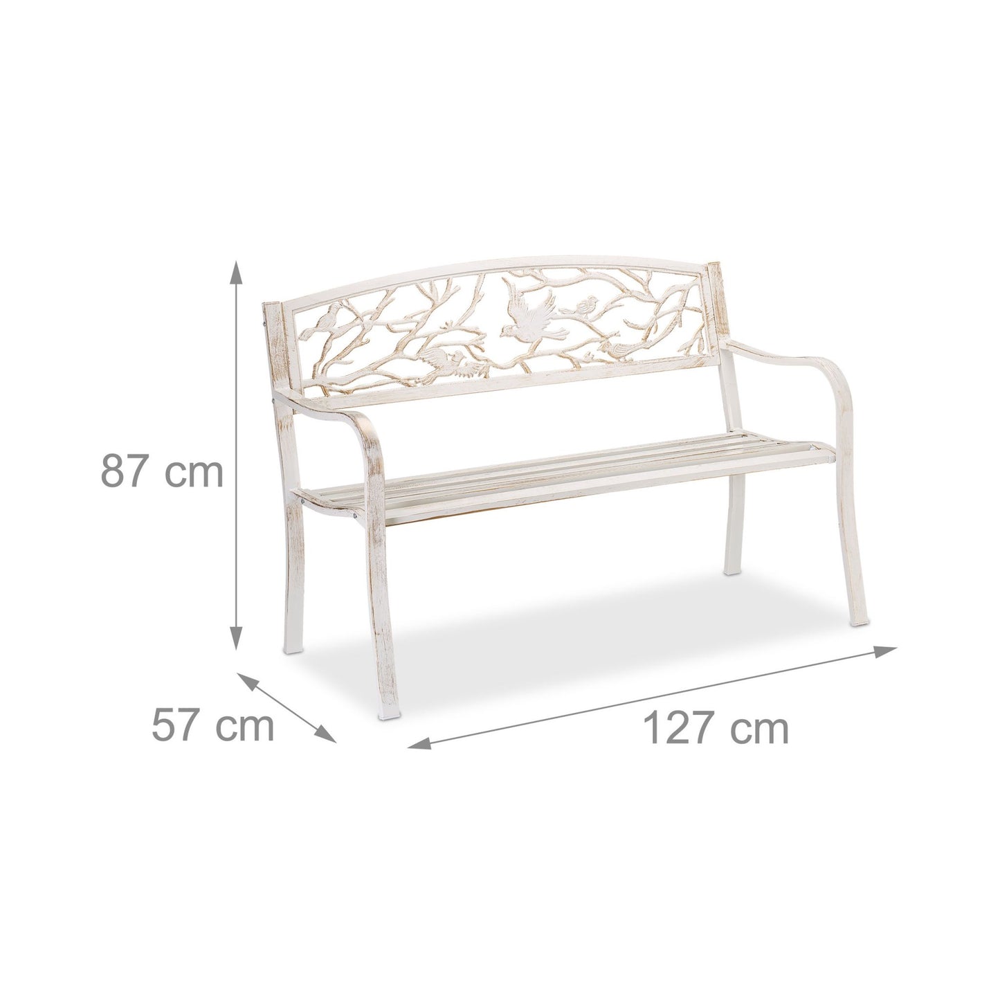 Garden bench in bird design