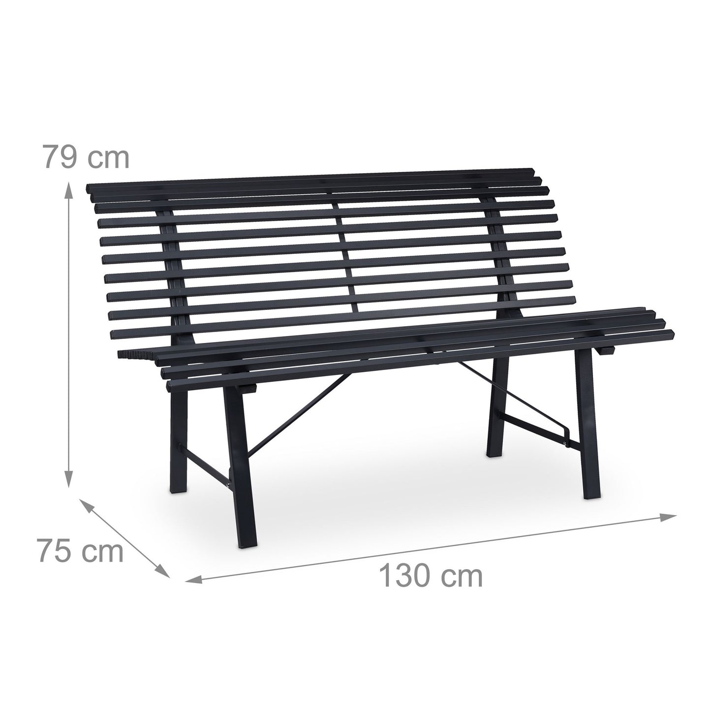 Garden bench in steel, anthracite