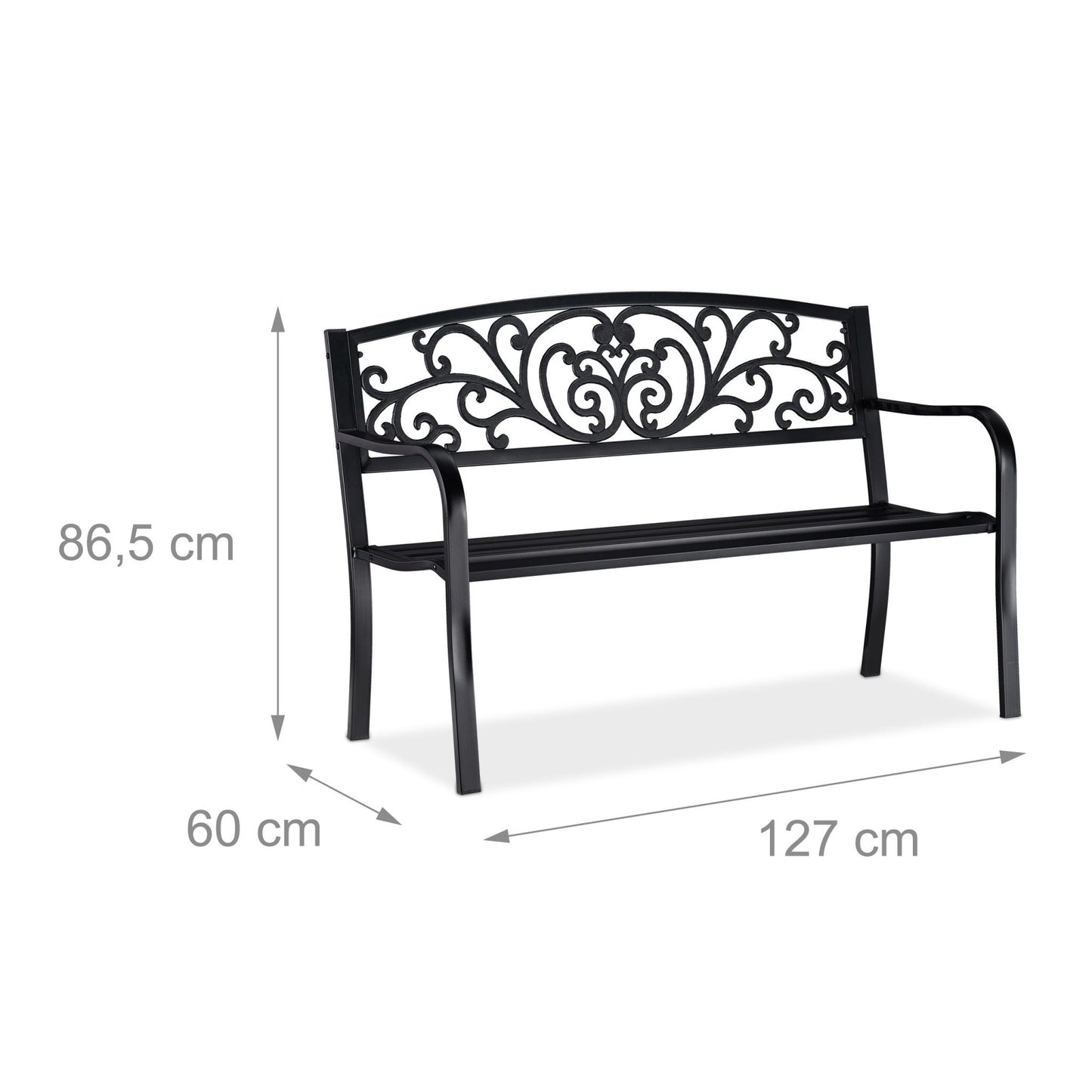 Garden bench metal ornament