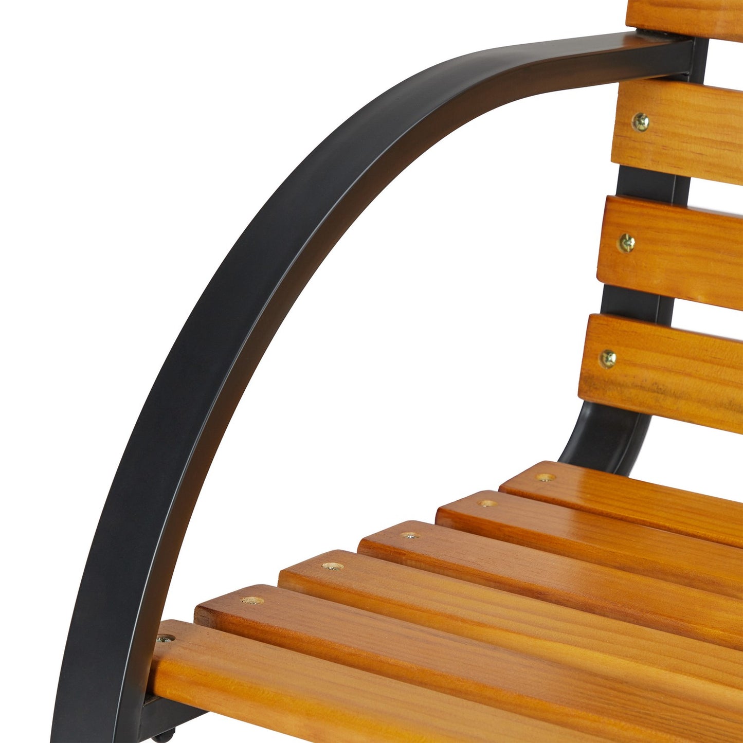 Garden bench steel frame & natural wood