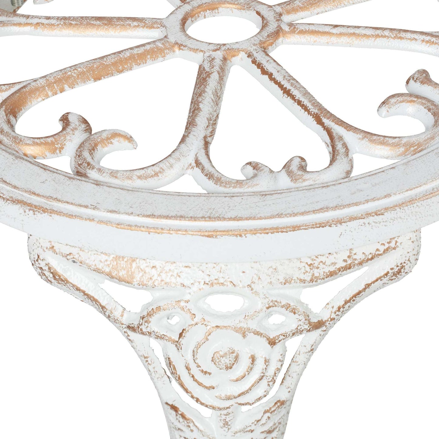 Garden bench white-bronze colored with roses