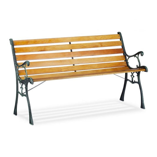 Garden bench with cast iron frame