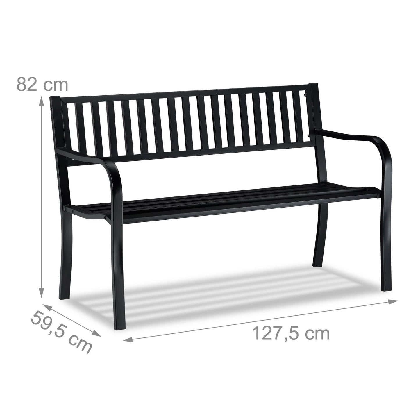 Garden bench with metal support