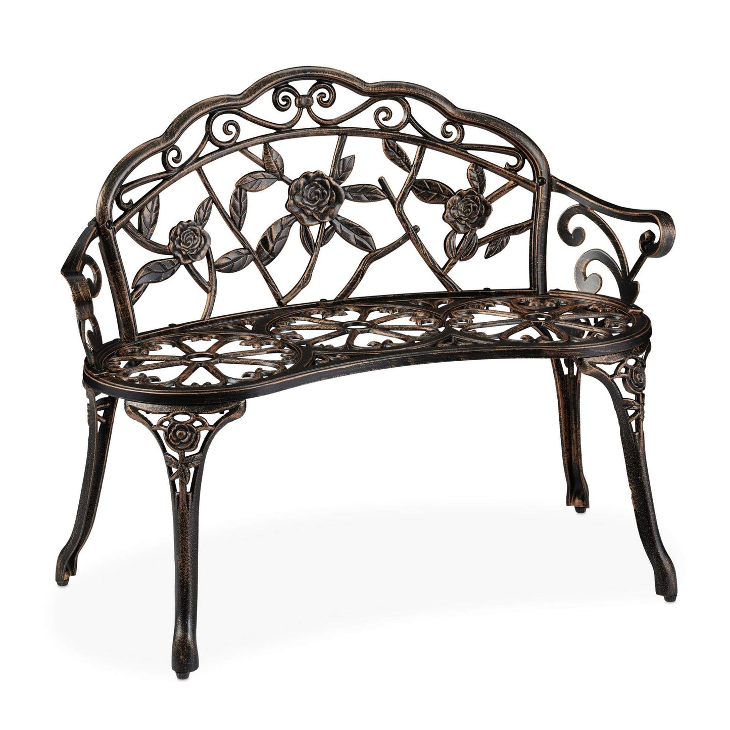 Garden bench with roses
