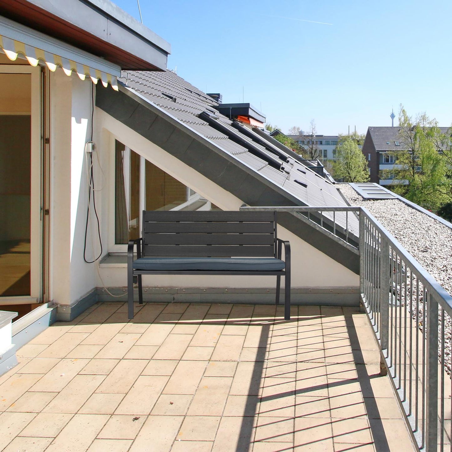 Garden bench with seat cover