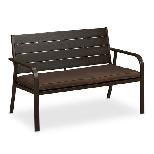 Garden bench with seat cushion