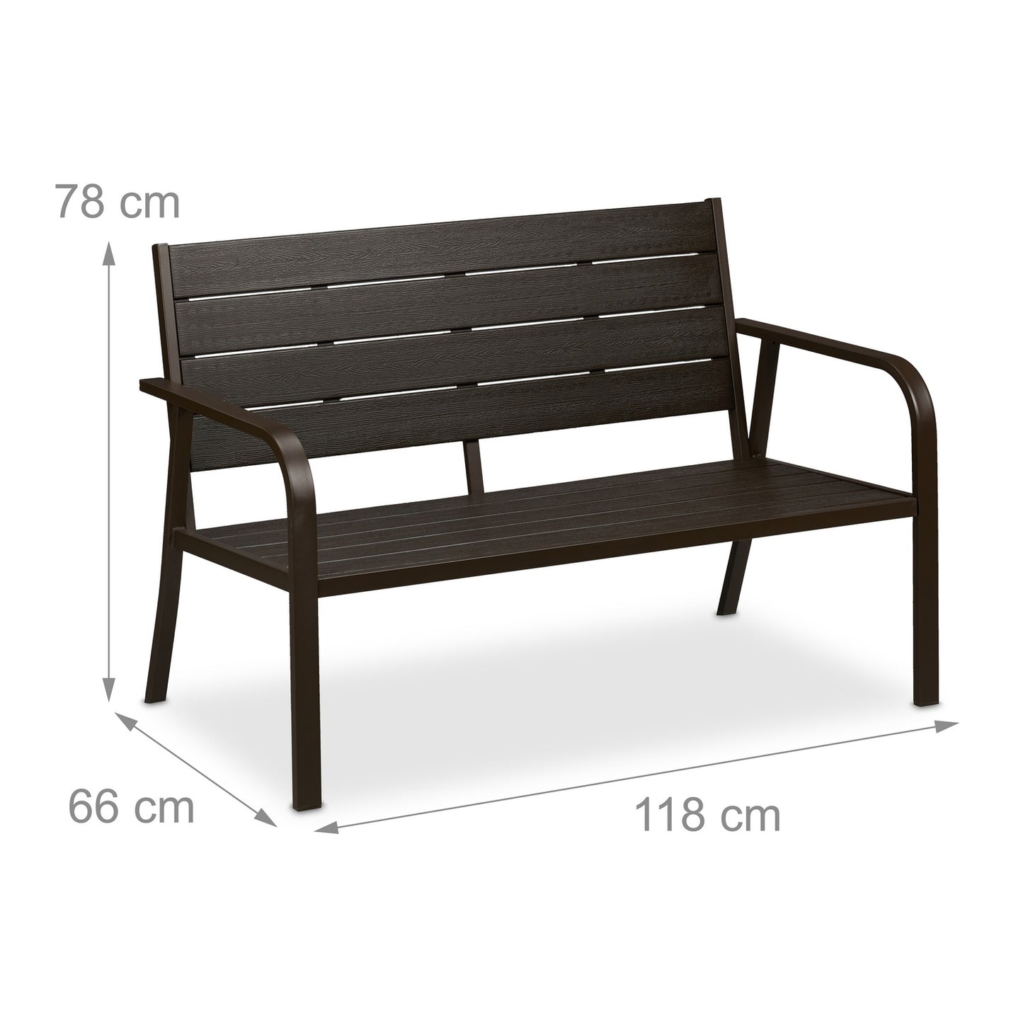 Garden bench with seat cushion