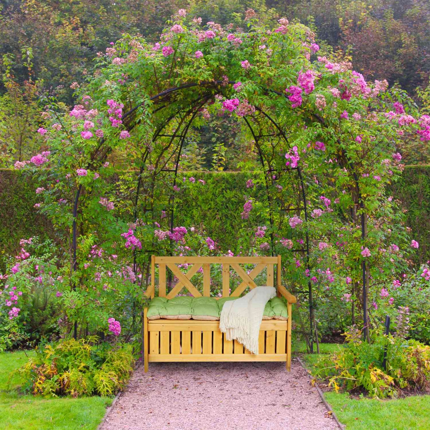 Garden bench with storage
