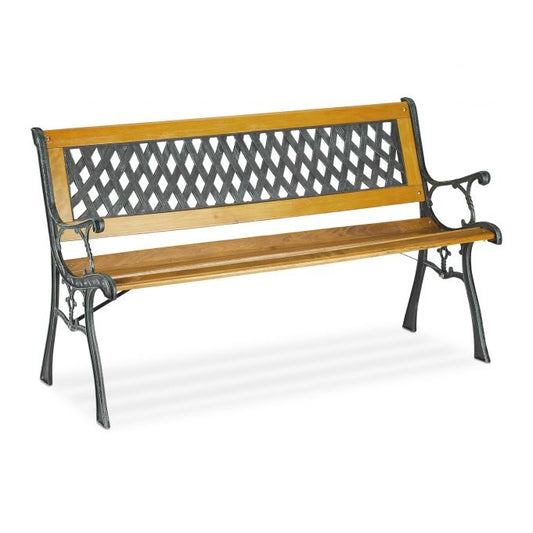 Garden bench wood & cast iron