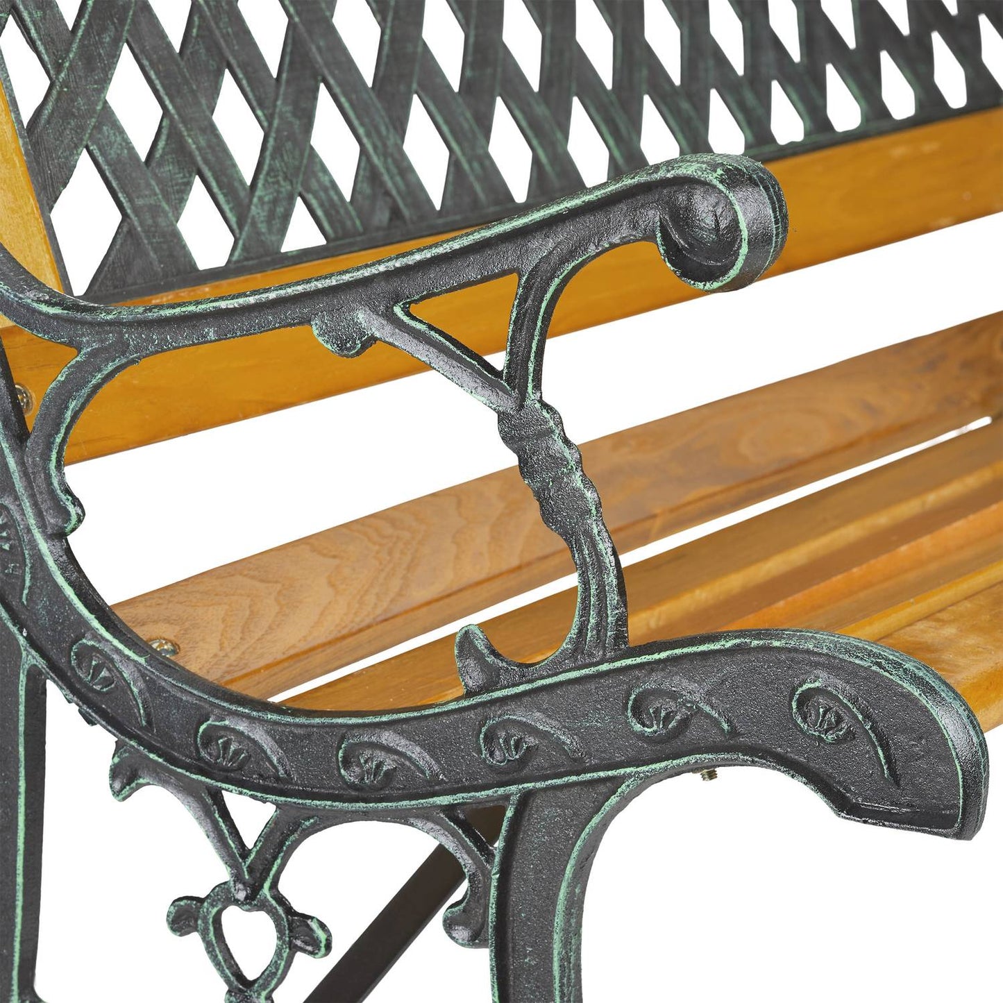 Garden bench wood & cast iron