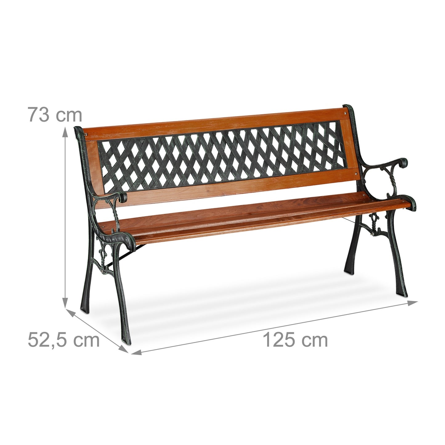 Garden bench wood & cast iron