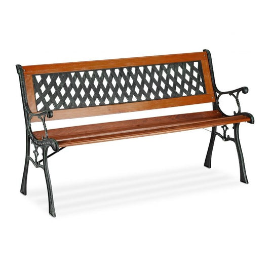 Garden bench wood & cast iron