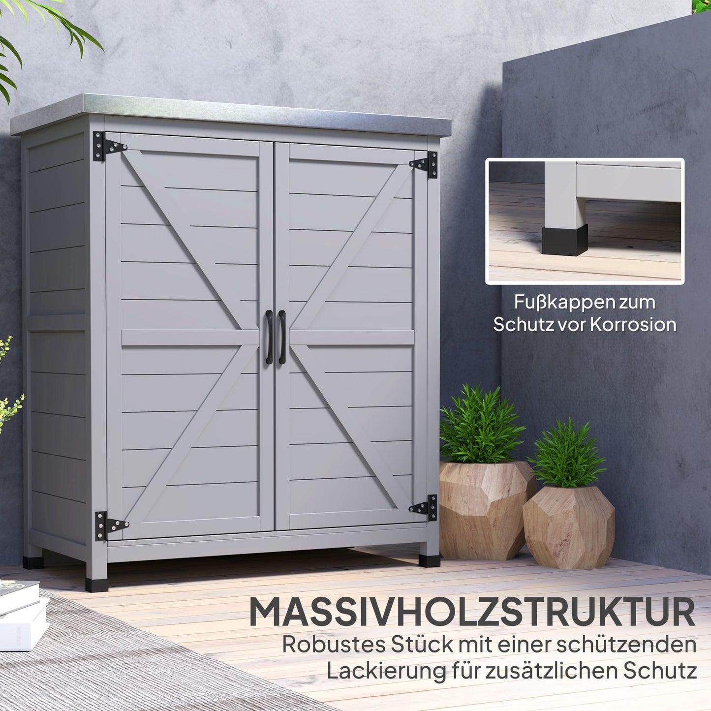 Outdoor Garden Cabinet - Weatherproof Tool Shed