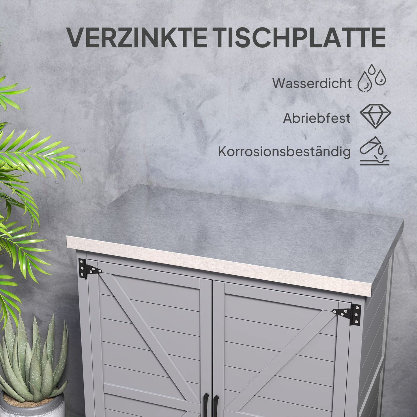 Outdoor Garden Cabinet - Weatherproof Tool Shed