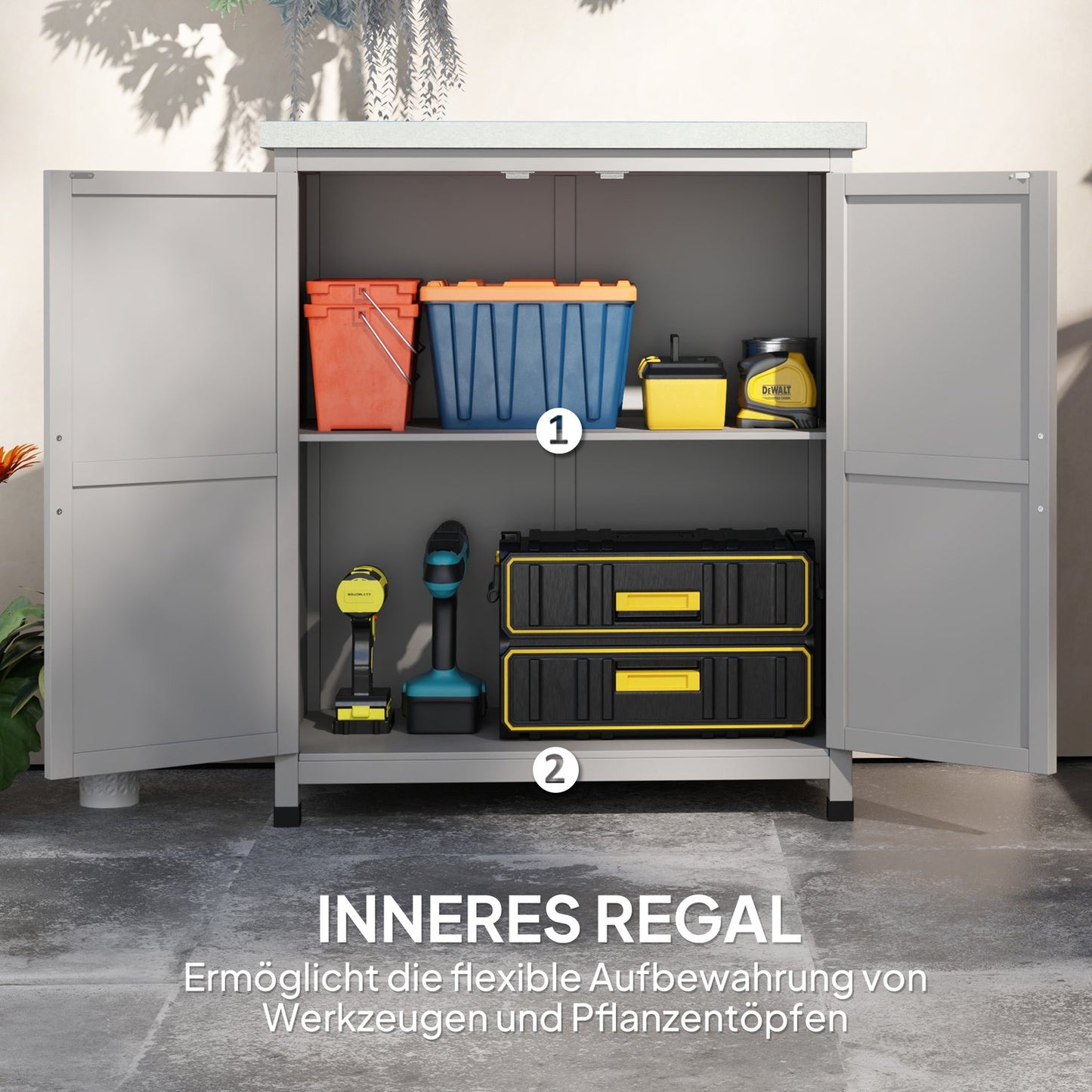 Outdoor Garden Cabinet - Weatherproof Tool Shed