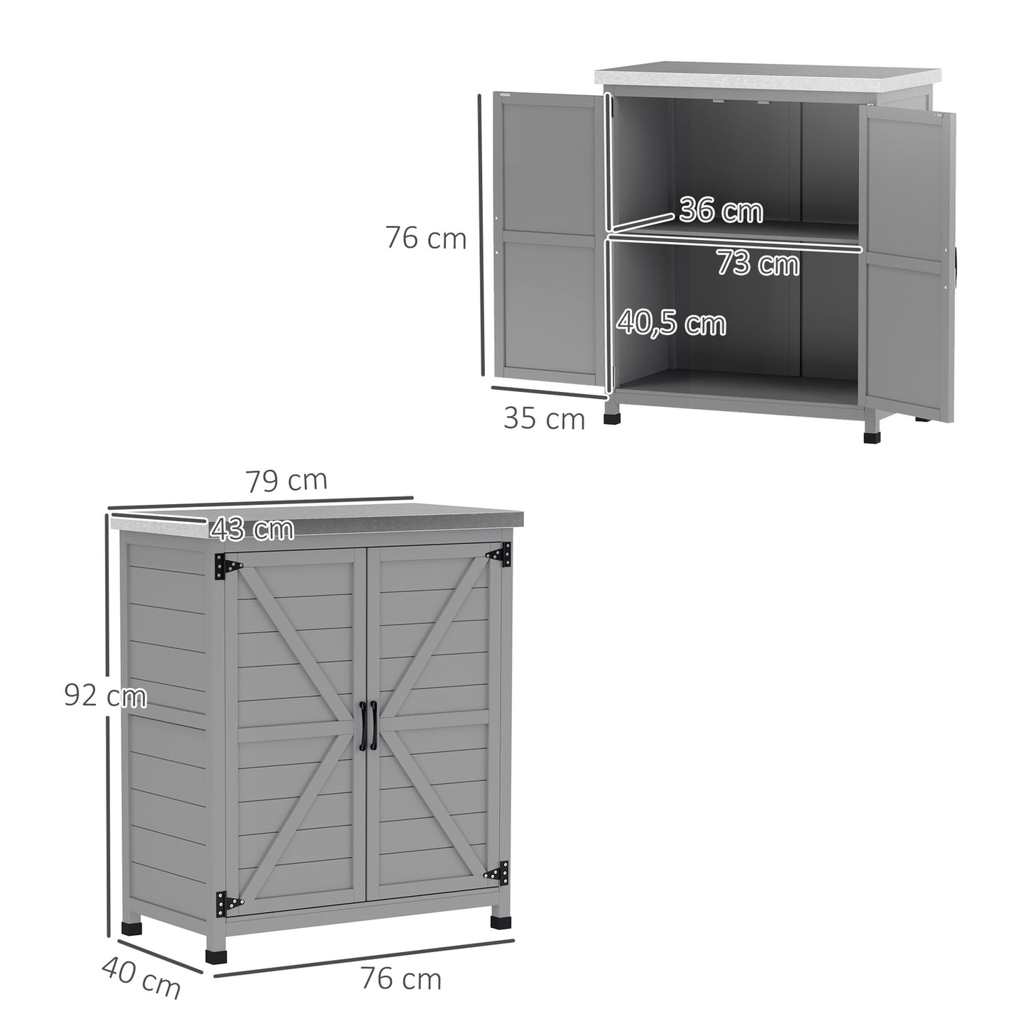 Outdoor Garden Cabinet - Weatherproof Tool Shed