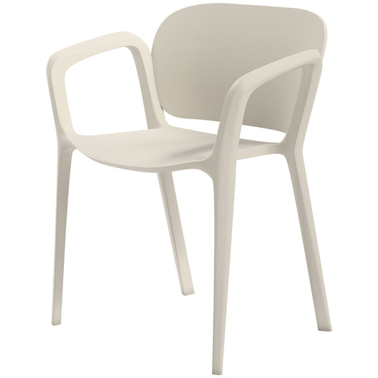 Set of 4 Weatherproof Stackable Plastic Garden Chairs