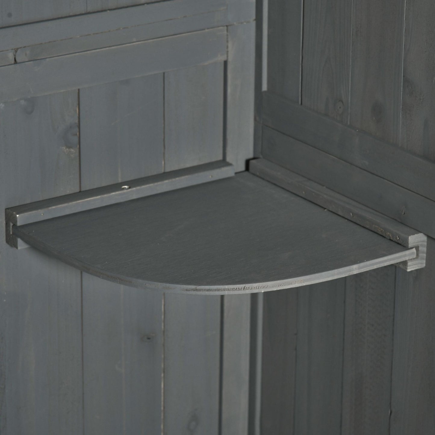 Wooden garden tool shed - Gray & Green, With shelves, 77x54x179 cm