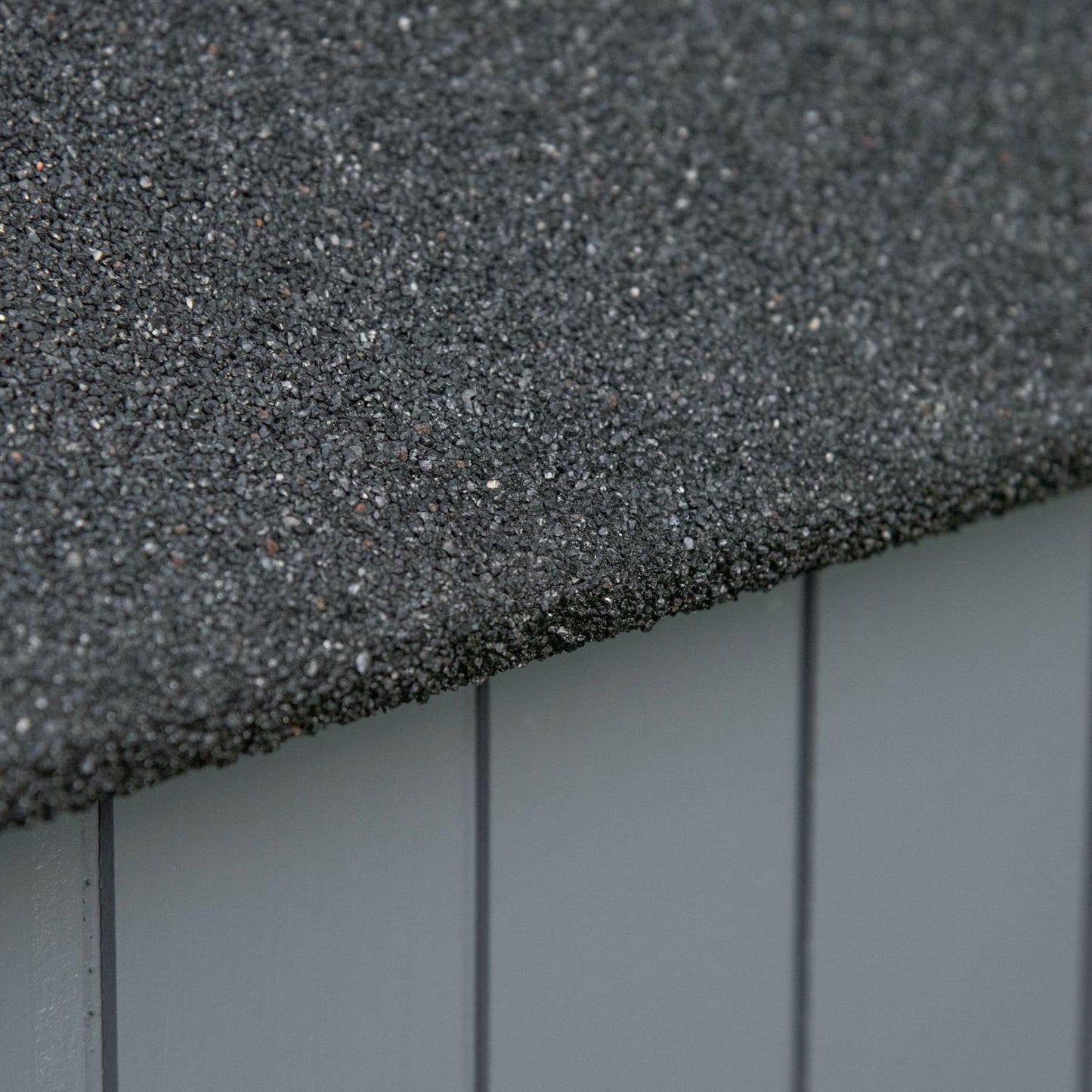 Garden tool shed in wood, gray and black, 129x52x180 cm