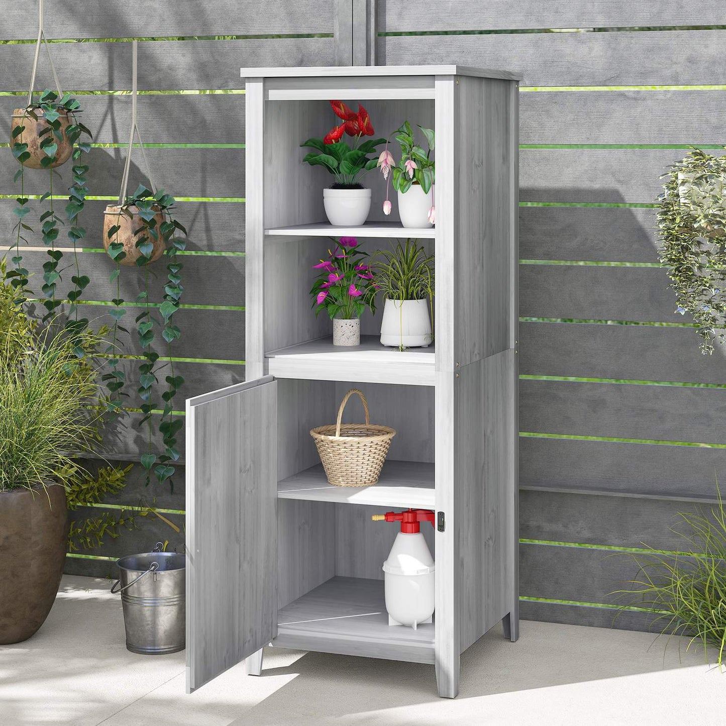 Weatherproof Garden Cabinet, Lockable, 60x60x160cm