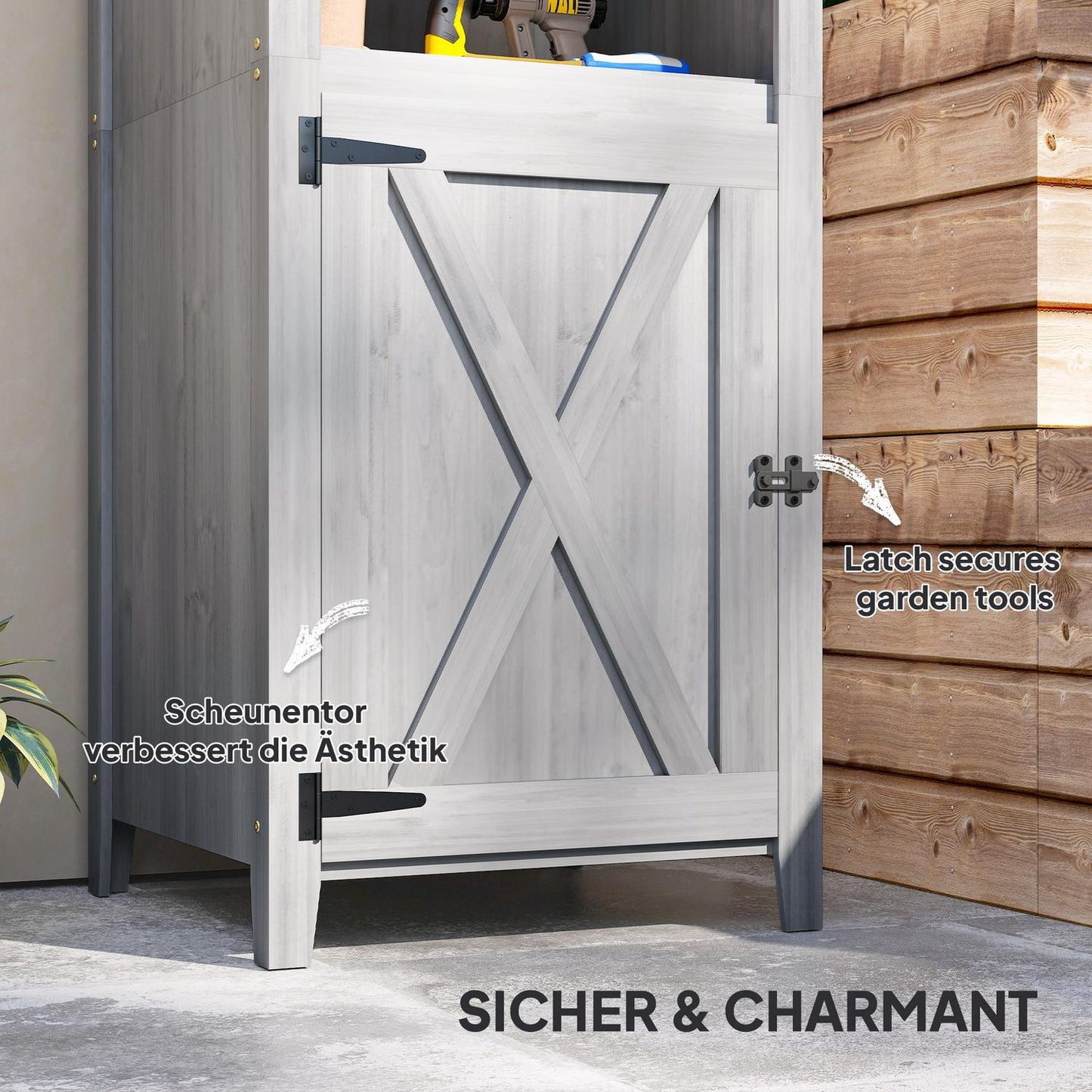 Weatherproof Garden Cabinet, Lockable, 60x60x160cm