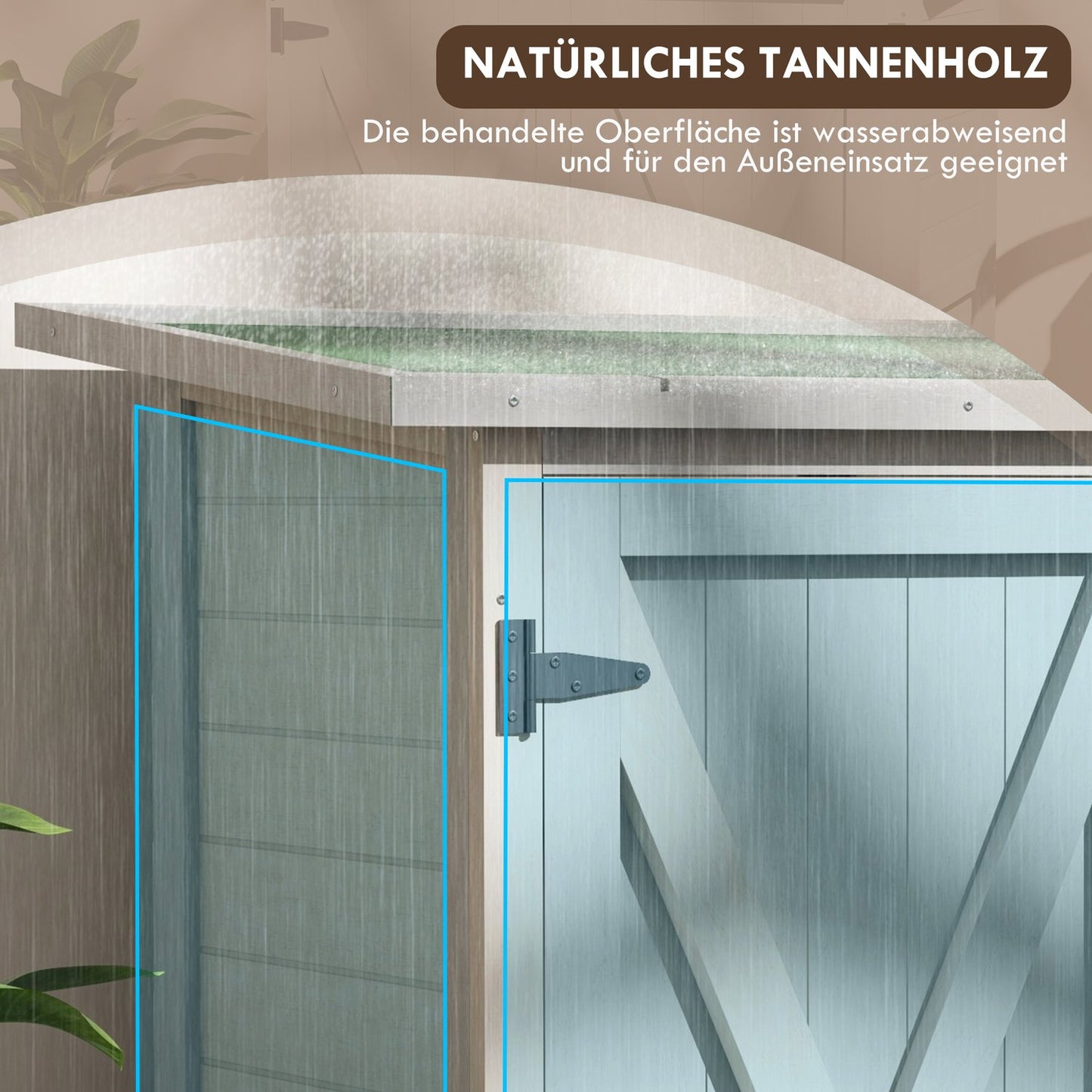 Weatherproof Garden Shed, Double Door, Asphalt Roof