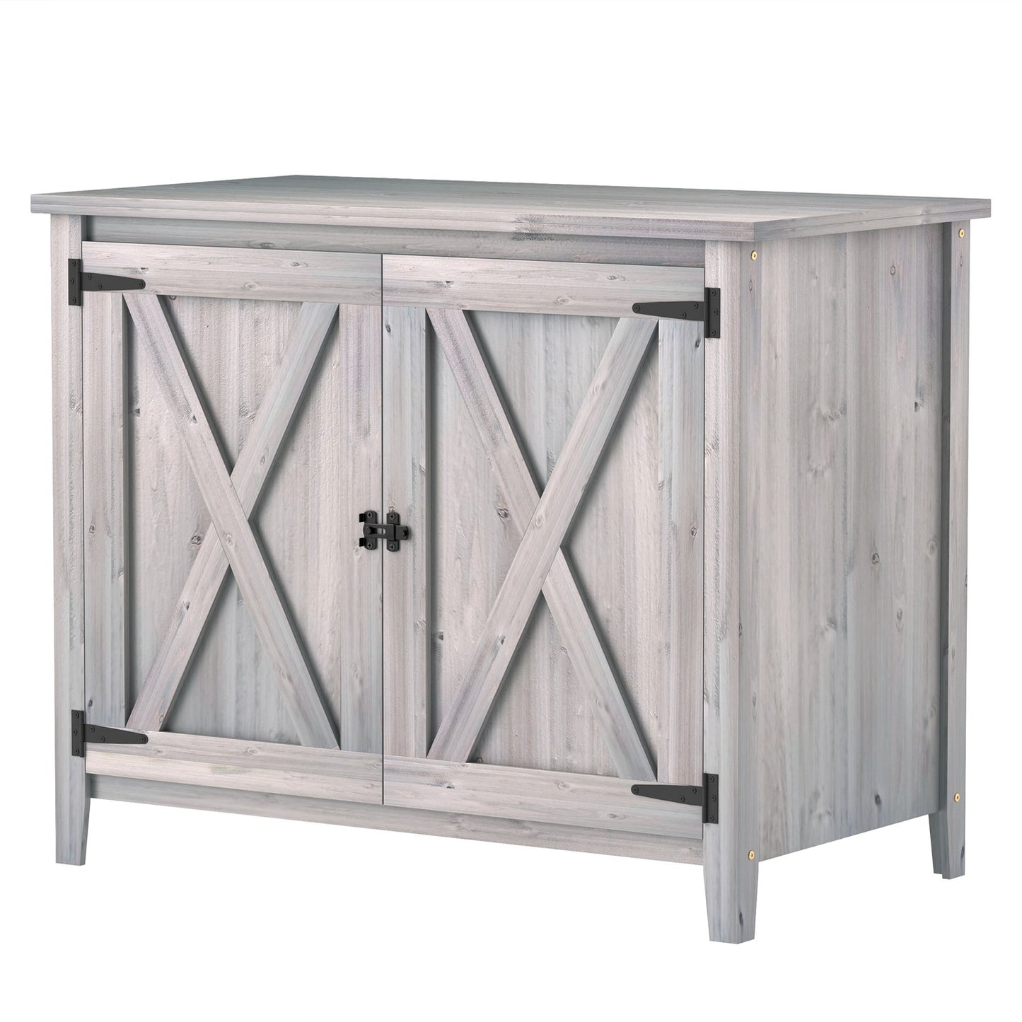 Garden tool shed in wood - weatherproof with shelves 110x60x88.5 cm