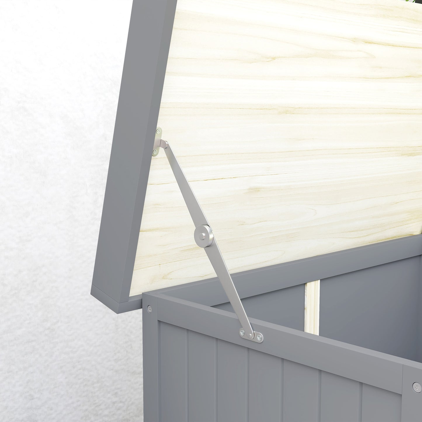 Weatherproof wooden garden tool shed, grey, 74x43x88cm