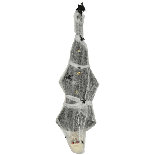 Halloween hanging mummy skeleton with glowing eyes, 170cm
