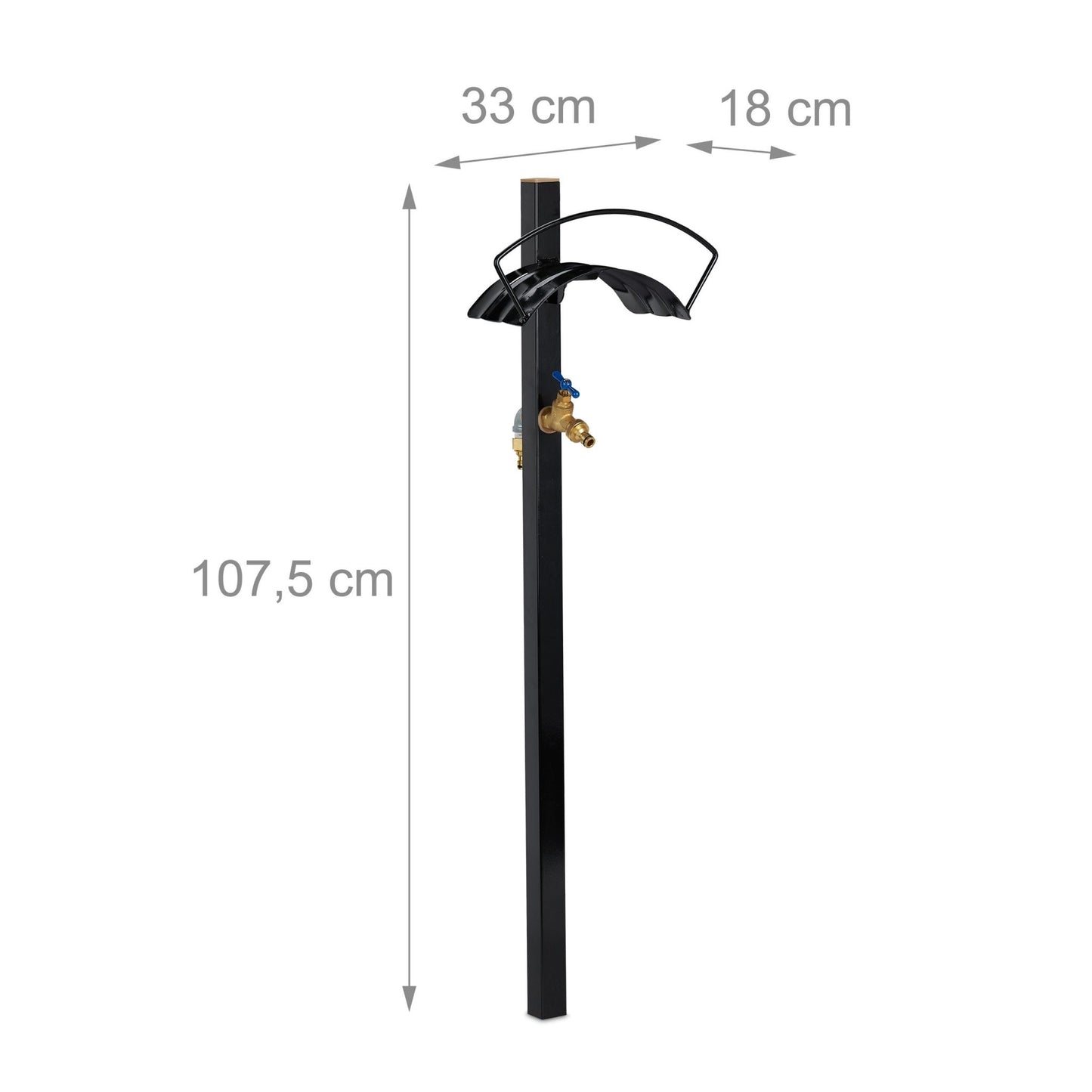 Garden faucet with hose holder