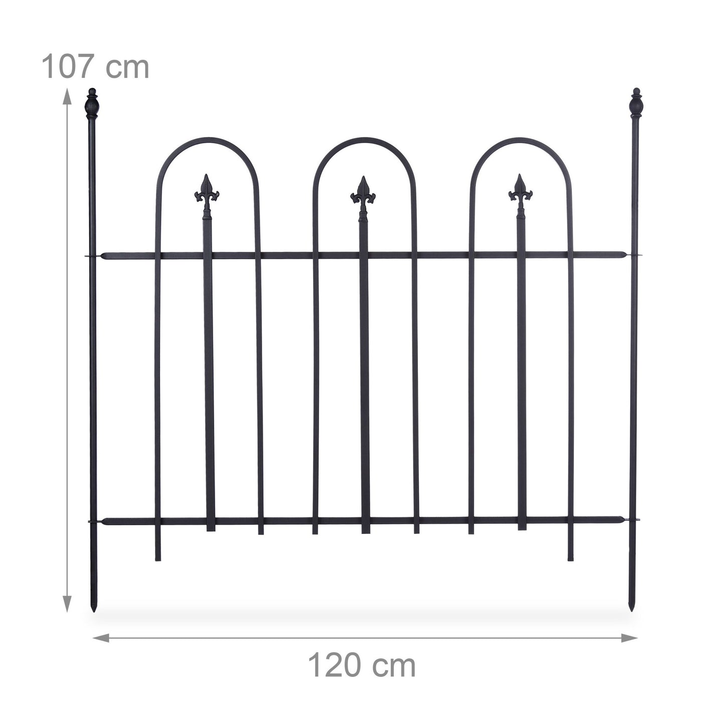Garden fence metal set of 4