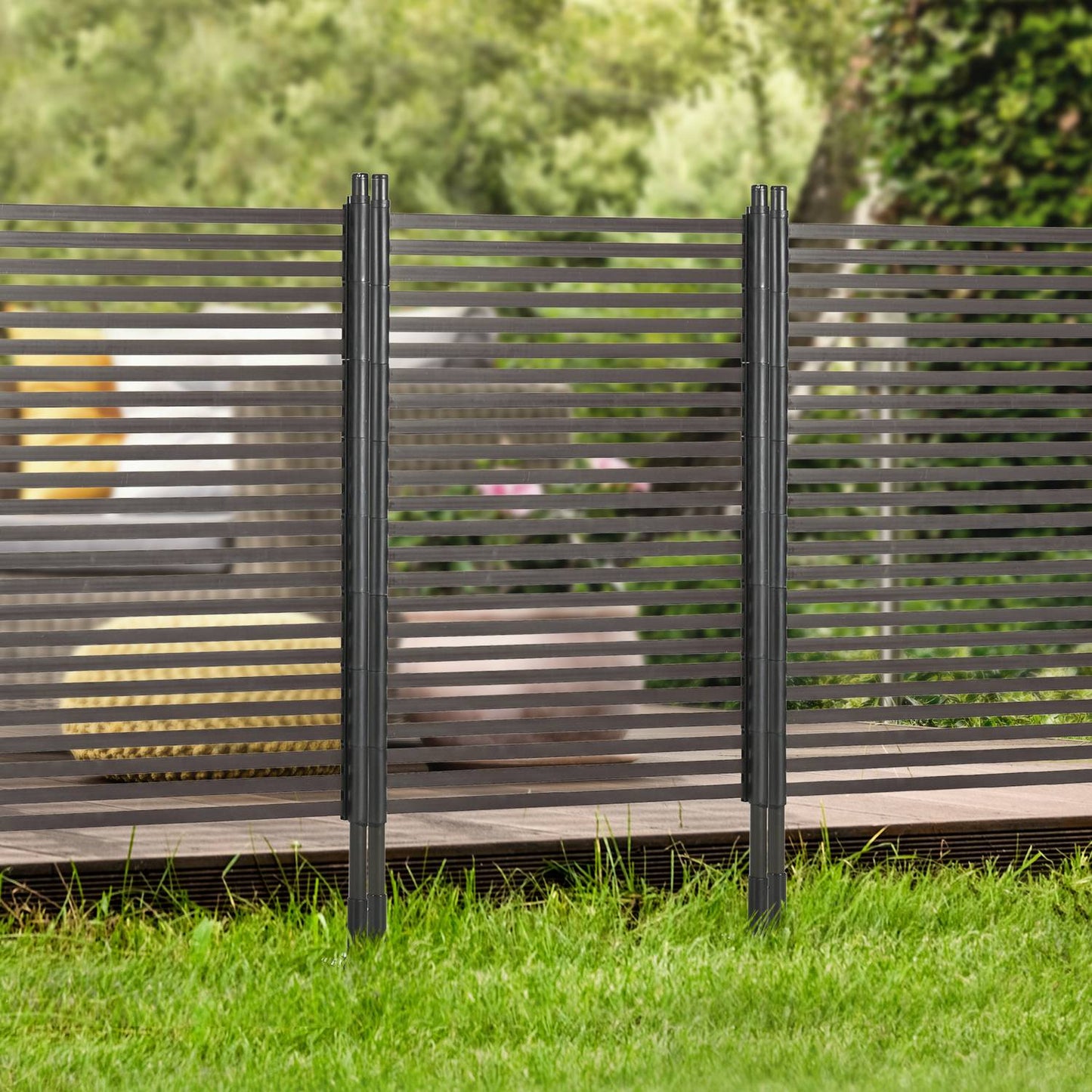 Garden fence with foot, Decorative brown 93 x 150 cm
