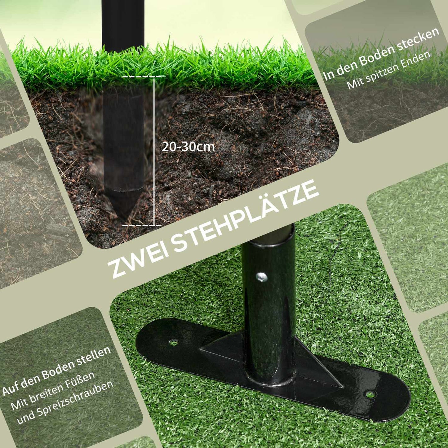 Garden fence with foot, Decorative brown 93 x 150 cm