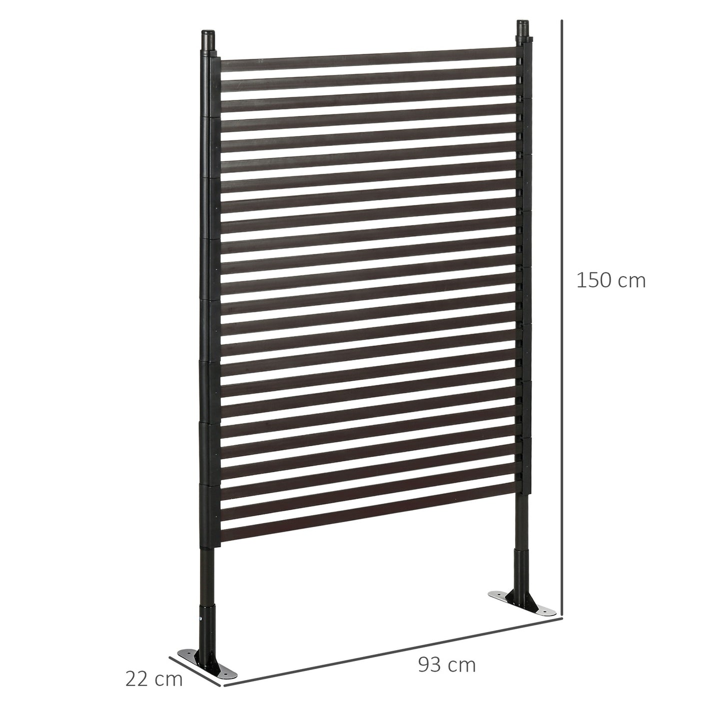 Garden fence with foot, Decorative brown 93 x 150 cm