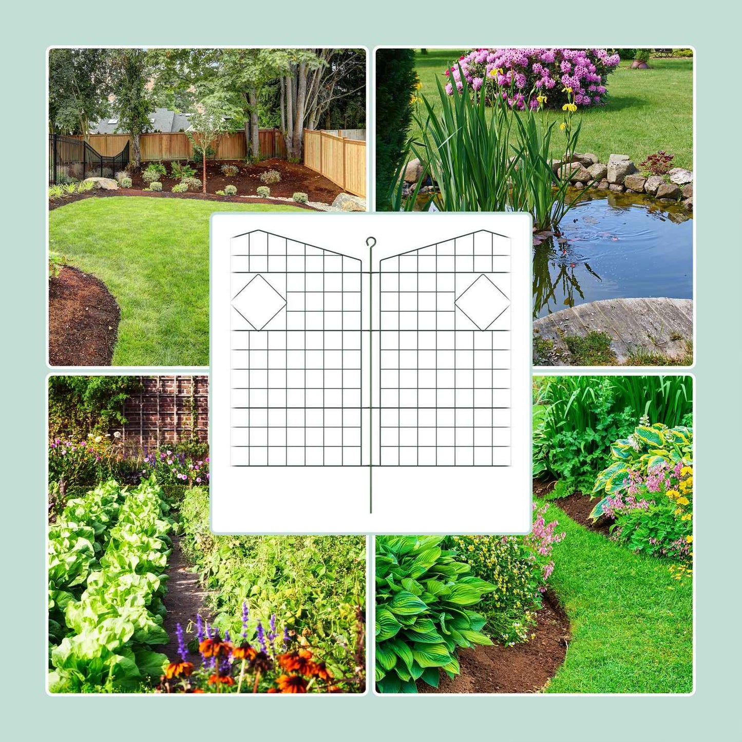 Garden fence with arches, 5 parts
